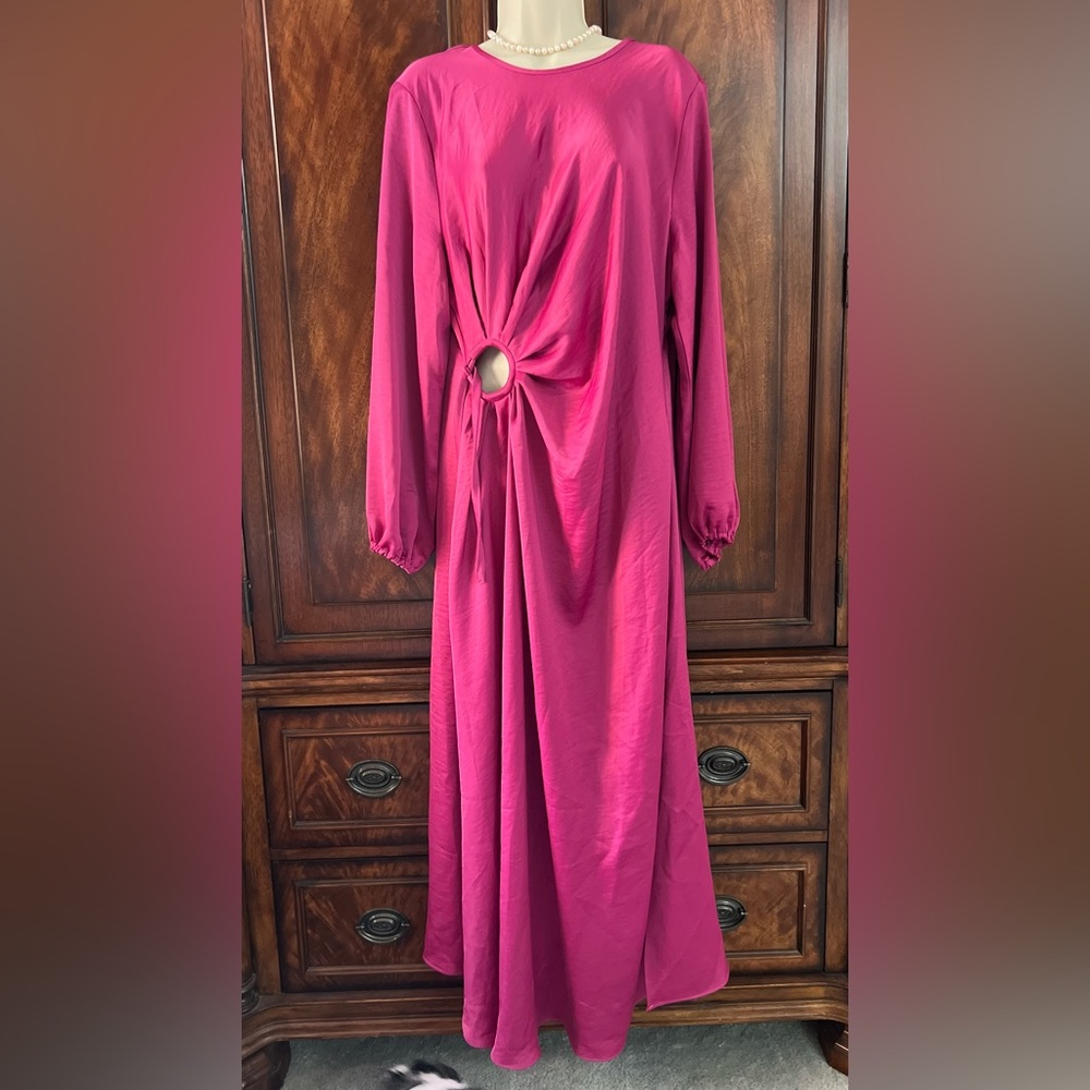 NWT House of Harlow 1960 Pink Long Sleeve Crew Neck dress